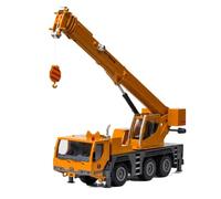 Modelli di veicoli 1:50 Modello di gru grande in lega pressofusa Sollevatore con rotazione a 360 gradi Piattaforma di lavoro Gru da cantiere Sterzo Modello di auto ingegneristica Regalo per bambini