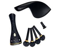 Modelli Di Violino 4/4 Intagliati A Mano Accessori In Legno Di Ebano Kit Di Raccordi Da 7 Pezzi Principiante Accessori per Violino