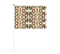 Modelli geometrici casuali Dieci pezzi stampati su entrambi i lati bandiera portatile 14 x 20,8 cm, adatta per attività di squadra tifo