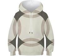 Modelli Geometrici Pullover Atletico Stampato in 3D Pullover Geometry Cute Husky Dog Manica Lunga con Tasche Felpa con Cappuccio per Ragazzi Ragazze Bambini Adolescenti, Style-2, 6-7 Years