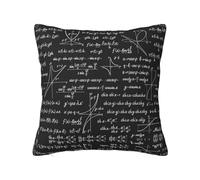 Modelli matematici e calcoli, federa con cerniera nascosta, federa per cuscino in poliestere, federa decorativa con stampa su entrambi i lati