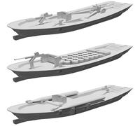 Modelli Mezzi da Sbarco Scala 1/300 per Miniature Militari Daihatsu 3D