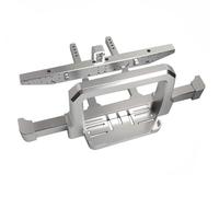 Modelli RC Per Traxxas Per TRX4 Per Defender 1/10 82056-4 RC Crawler Car Parti Paraurti Anteriore Posteriore Metallo Con Base Montaggio Verricello Accessori Decorativi(Silver,Set)