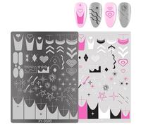 Modelli Timbro Delle Chiodi Farfalle Modelli Francese Piastre Timbrai Modello Manicure Strumento Fiori Del Stencil Unghie Francese Piastre Timbri Fiori Per Chiodo