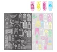 Modelli Timbro Delle Chiodi Farfalle Modelli Francese Piastre Timbrai Modello Manicure Strumento Fiori Del Stencil Unghie Francese Piastre Timbri Fiori Per Chiodo