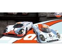 MODELLINO 2 AUTO STATICO SPARK PORSCHE 917 GULF N.1+N.6 MODELLISMO SCALA 1/64