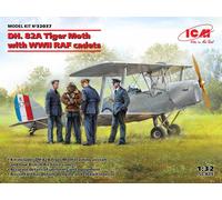 Modellino Aereo Dh. 82a Tiger Moth With WWII Raf Cadetti 1/32ème ICM 32037