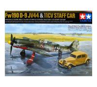 Modellino Aereo Focke-Wulf Fw190 D-9 Jv44 & Citroen 11cv Staff Auto Set TAMIYA