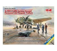 Modellino Aereo Ju 88a-4 With German Ground Personale And Torpedo Rimorchi ICM 4