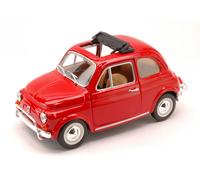 MODELLINO AUTO EPOCA STATICO BURAGO FIAT 500L 1968 ROSSO MODELLISMO SCALA 1/24