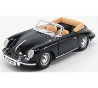 MODELLINO AUTO EPOCA STATICO BURAGO PORSCHE 356B CABRIOLET 1961 NERO SCALA 1/24