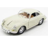 MODELLINO AUTO EPOCA STATICO BURAGO PORSCHE 356B COUPE 1961 BIANCO SCALA 1/24