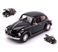 MODELLINO AUTO EPOCA STATICO WELLY VW MAGGIOLINO BEETLE 1968 NERO SCALA 1:24