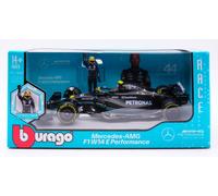 MODELLINO AUTO F1 STATICO BURAGO MERCEDES W14 LEWIS HAMILTON 2023 SCALA 1:24