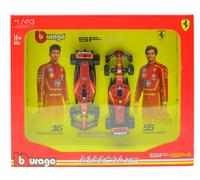 MODELLINO AUTO F1 STATICO BURAGO SET 2 FERRARI 2024 SF-24 LECLERC SAINZ 1/43