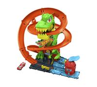 Hot Wheels City - T-Rex Battaglia Infuocata, playset stazione dei pompieri con d