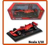 Modellino auto scala 1/18 diecast f1 Ferrari SF1000 Leclerc 2020 BBurago Burago
