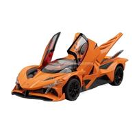 Modellino auto scala 1:24 For Apollo IE EVO Modello In Lega Pressofusa Portiera Auto Con Suono E Luce Sterzo Anteriore A Trazione Posteriore Modellino auto lega(EVO Orange)