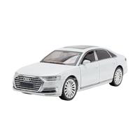 Modellino auto scala 1:24 For Audi A6L A8 Modello Di Auto In Lega Pressofusa Con Suono E Luce, Portiera Apribile, Modello Ornamentale Modellino auto lega(A8 White)