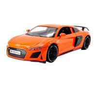 Modellino auto scala 1:24 For Audi R8 V10 Plus Modello Auto Lega Pressofusa Ruota Posteriore Funzione Potenza Suono E Luce Modello Di Veicolo Modellino auto lega(Orange)