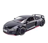 Modellino auto scala 1:24 For Audi RS6 R8 V10 Plus Modello Auto Sportiva Metallo Pressofuso Con Simulazione Suoni E Luci Modello Auto Sportiva Modellino auto lega(R8 V10 Black)