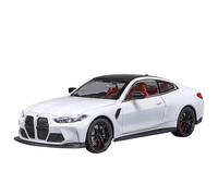 Modellino auto scala 1:24 For BMW M3 M4 Modello Auto In Lega 4 Porte Apribili Suono E Luce Tirare Indietro Auto Con Sterzo Anteriore Modellino auto lega(M4 White)