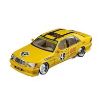 Modellino auto scala 1:24 For Il Modello Auto Benz W140 La Portiera Dell'auto Lega Pressofusa Può Essere Aperta Con Suono E Luce Tirando Indietro Modellino auto lega(300SEL Yellow)