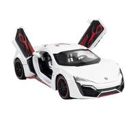 Modellino auto scala 1:24 For LYKAN Hypersport Modello Di Auto In Metallo Pressofuso Con Suono E Luce, Modello Di Auto Da Collezione In Scala Modellino auto lega(White with Box)