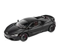 Modellino auto scala 1:24 For McLaren 720S Modello In Lega Pressofusa Modello Di Auto Sportiva In Metallo Simulazione Suono E Luce Collezione Modellino auto lega(Black)