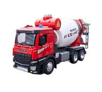 Modellino auto scala 1:24 For Modello Autobetoniera Lega Pressofusa Camion Ingegneria La Porta Può Essere Aperta Suono Luce Tirare Indietro Modellino auto lega(Red)