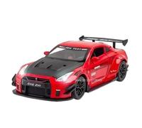 Modellino auto scala 1:24 For Nissan GTR R35 CSR2 Modello Supercar Lega Pressofusa Auto Sportiva Suono E Luce Tirare Indietro Modellino auto lega(R35 Red)