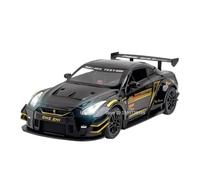 Modellino auto scala 1:24 For Nissan GTR R35 CSR2 Modello Supercar Lega Pressofusa Auto Sportiva Suono E Luce Tirare Indietro Modellino auto lega(R35 Black)