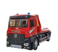 Modellino auto scala 1:24 For Rimorchio A Pianale Modello Autocarro Pompa For Cemento Modello Veicolo Lega Con Apertura Della Porta Suono E Luce Modellino auto lega(JD8698 Red)