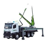 Modellino auto scala 1:24 For Rimorchio A Pianale Modello Autocarro Pompa For Cemento Modello Veicolo Lega Con Apertura Della Porta Suono E Luce Modellino auto lega(JD8398 Green)