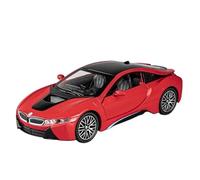 Modellino auto scala 1:32 For BMW I8 Modello Auto Sportiva Lega Mini Auto Metallo Pressofuso 4 Porte Possono Essere Aperte Veicolo Sonoro Luminoso Modellino auto lega(Red)