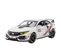 Modellino auto scala 1:32 For Honda Civic Type-R Super Modificata Auto Sportiva Lega Metallo Pressofuso Modello Alta Simulazione Ornamenti Suono E Luce Modellino auto lega(White)