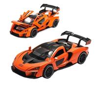 Modellino auto scala 1:32 For La McLaren Senna, Auto Sportiva In Lega, Modello In Metallo Pressofuso, Suono E Luce, Ornamenti Da Tavolo A Scomparsa Modellino auto lega(Orange box)