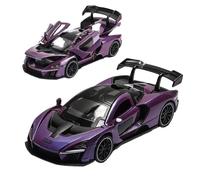 Modellino auto scala 1:32 For La McLaren Senna, Auto Sportiva In Lega, Modello In Metallo Pressofuso, Suono E Luce, Ornamenti Da Tavolo A Scomparsa Modellino auto lega(Purple box)