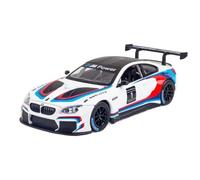 Modellino auto scala Modello Di Auto Sportiva In Lega Pressofusa In Scala 1:24 For BMW M6 GT3, Supercar Con Porta Aperta Modellino auto lega(White)