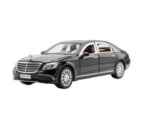 Modellino auto scala Modello In Miniatura Di Auto Pressofusa In Lega Con Luci, Scala 1:24 For Mercedes-Benz E300eL W140 320 SEL Modellino auto lega(E300eL Black)