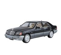 Modellino auto scala Modello In Miniatura Di Auto Pressofusa In Lega Con Luci, Scala 1:24 For Mercedes-Benz E300eL W140 320 SEL Modellino auto lega(W140 320SEL Black)