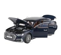 Modellino auto scala Scala 1:32 For Il Modello Auto Lega Pressofusa Audi A8 Con Console Centrale Luminosa, Squisita Collezione Di Parti Decorative Modellino auto lega(Blue)