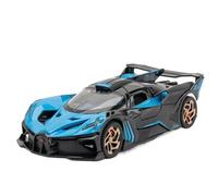 Modellino auto scala Simulazione Modello Auto Sportiva Lega Bugatti Bolide Scala 1:32 Metallo Pressofuso Con Suono Meccanismo Trazione Posteriore. Modellino auto lega(Blue)