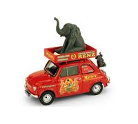 1:43 BRUMM Fiat 500R 1972 Circus Herman Renz Olanda With Two Elefants 2008 R502B