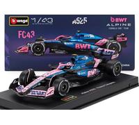 MODELLINO AUTO STATICO BURAGO ALPINE F1 A525 2025 COLAPINTO VETRINA SCALA 1/43