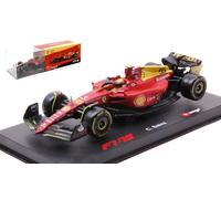 MODELLINO AUTO STATICO BURAGO FERRARI F1-75 #55 2022 SAINZ MONZA GP VETRINA 1/43