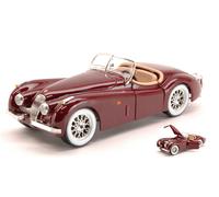 MODELLINO AUTO STATICO BURAGO JAGUAR XK 120 ROADSTER 1951 ROSSO SCALA 1:24