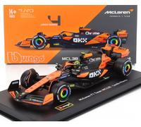 Bburago 1:43 2024 Gara McLaren MCL38 con Casco, Norris #4