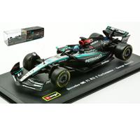 MODELLINO AUTO STATICO BURAGO MERCEDES W15 2024 GEORGE RUSSELL CON VETRINA 1/43