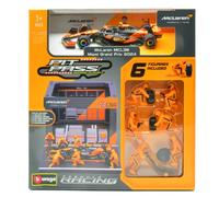 MODELLINO AUTO STATICO BURAGO PIT STOP SET MCLAREN MCL38 LANDO NORRIS 2024 1/43
